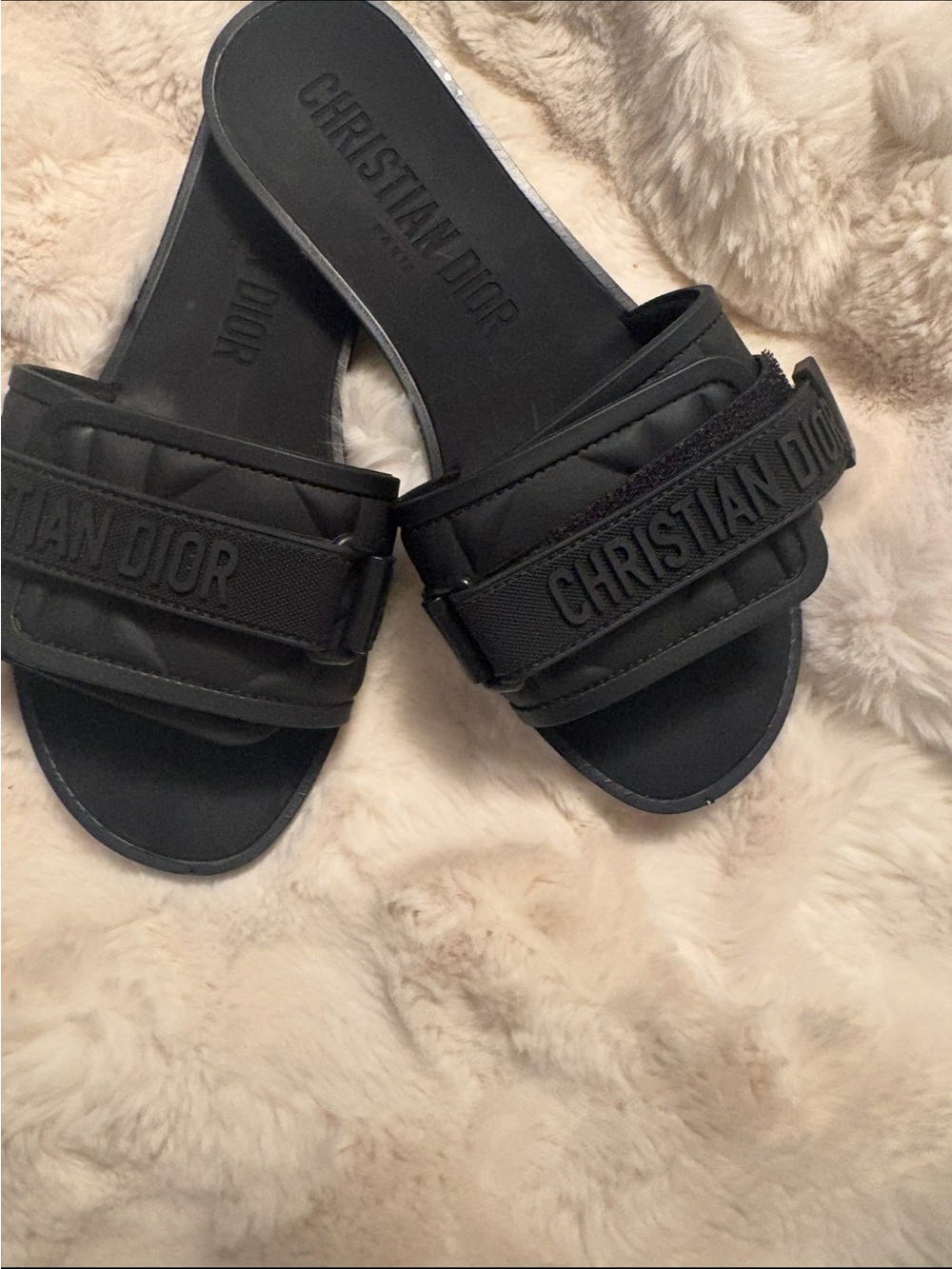 FASHION  Black Slide Sandals - Women's